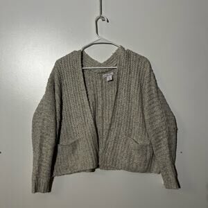 London Kaye Beige Knitted Long Sleeved Cardigan Sweater Womens Size Small